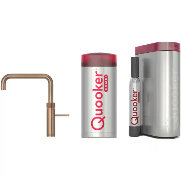 Veilige Betaling QUOOKER COMBI+ CLASSIC FUSION SQUARE MESSING PATINA + CUBE – 22+CFSPTN