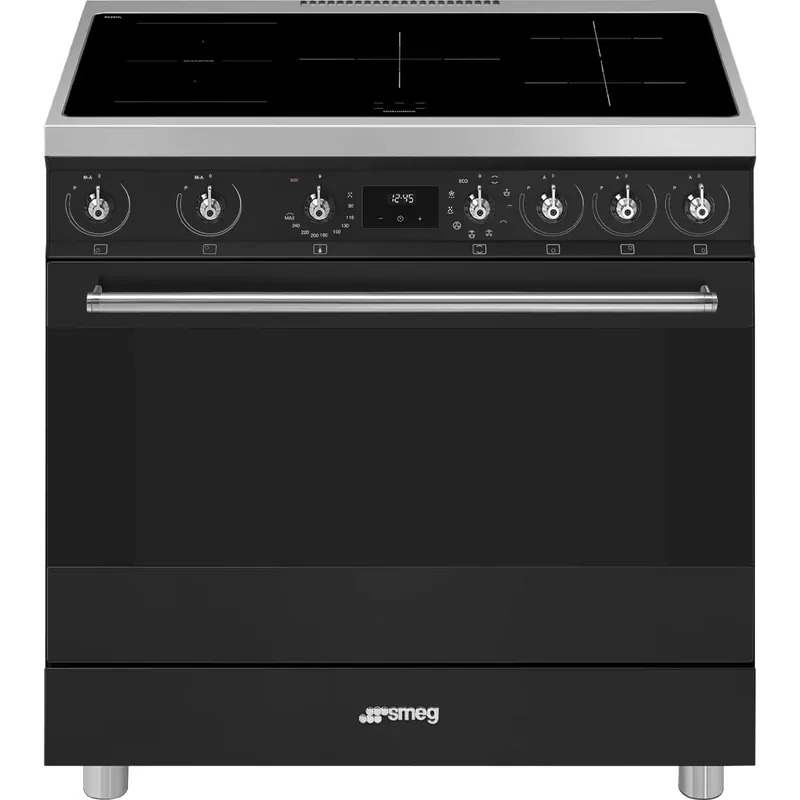 Smeg Symphony C9IMMB2 fornuis Vrijstaand fornuis Electrisch Inductiekookplaat zones Zwart A Gratis Retour