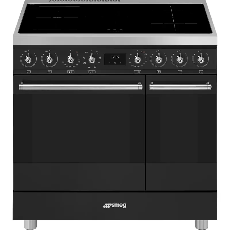 Smeg Symphony C92IMMB2 fornuis Vrijstaand fornuis Electrisch Inductiekookplaat zones Zwart Gecertificeerd