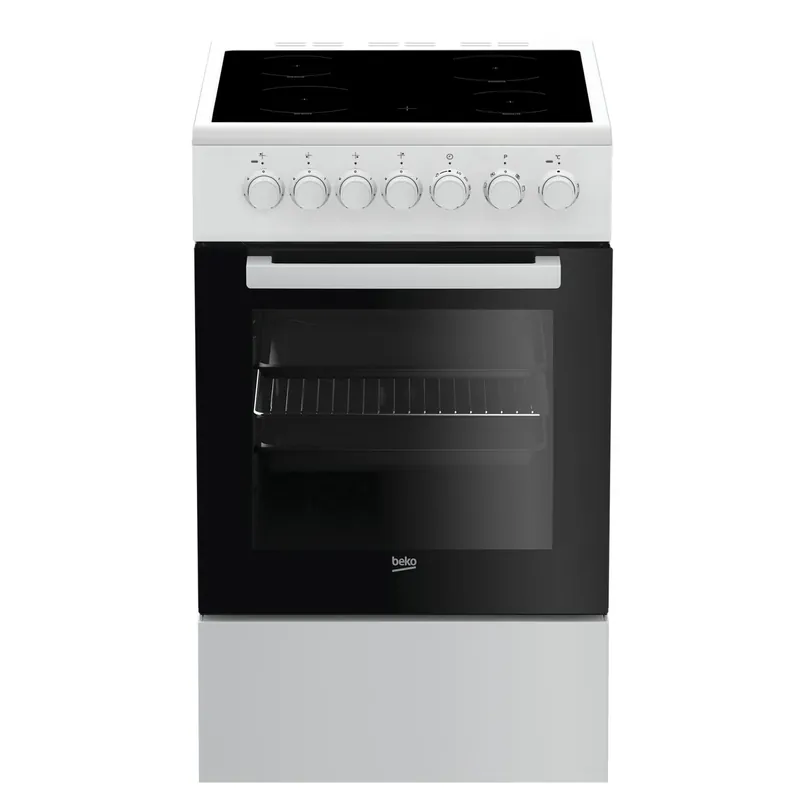 Beste Prijs Beko FSM57100GW fornuis Vrijstaand fornuis Electrisch Keramisch Zwart, Wit – DHZ3812