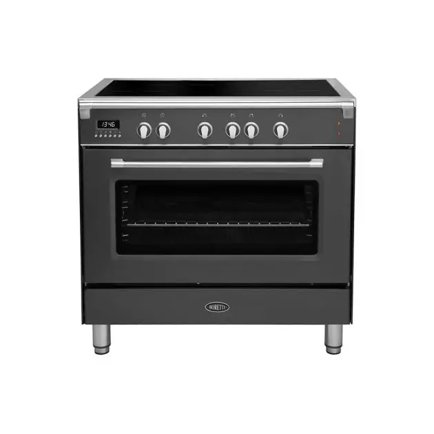 Veilige Betaling BORETTI CFBI901AN Fornuis 90 cm – inductie fornuis – antraciet / mat zwart