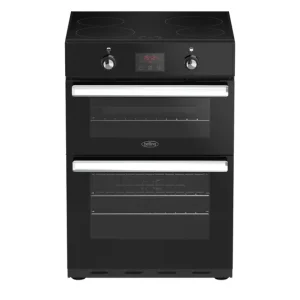 Aanbieding Belling cookcentre 60 Ei Zwart Vrijstaand fornuis Electrisch Inductiekookplaat zones Showroommodel EWO97SR