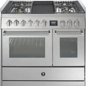 Aanbieding Steel GQ10SF-4B gas fornuis met 4 branders + bakplaat, in meerdere kleuren