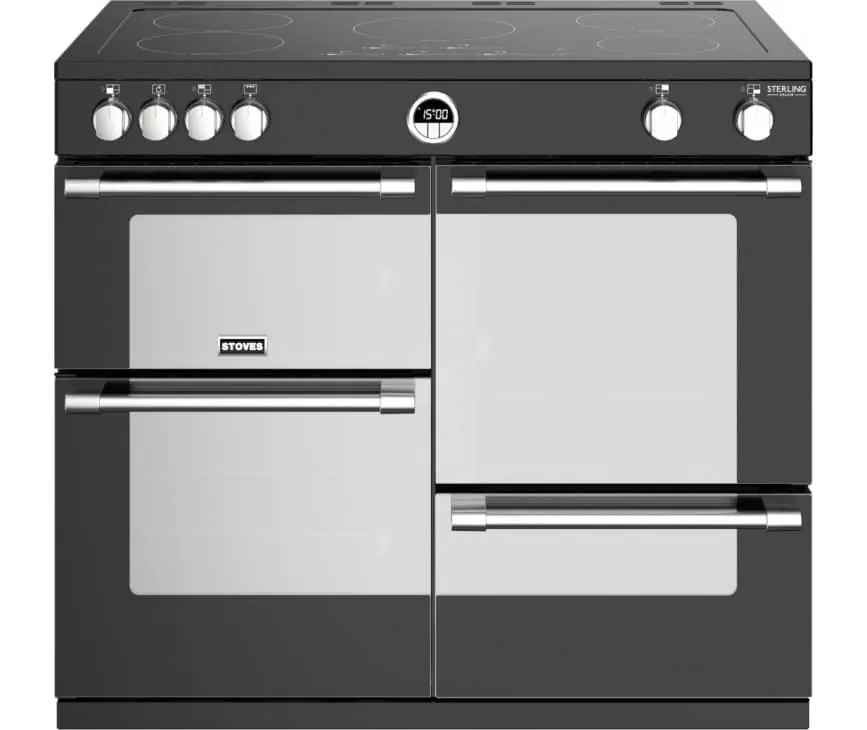 Stoves Sterling S1100 Ei Deluxe Zwart Flitsaanbieding