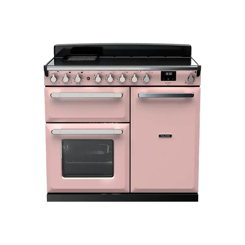 Koopje Falcon Estel Deluxe 100 Pale Pink Chroom gasfornuis
