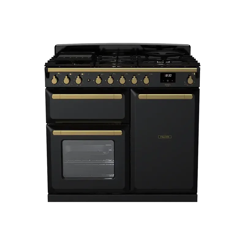 Op = Op Falcon Estel Deluxe 100 Zwart Brons gasfornuis