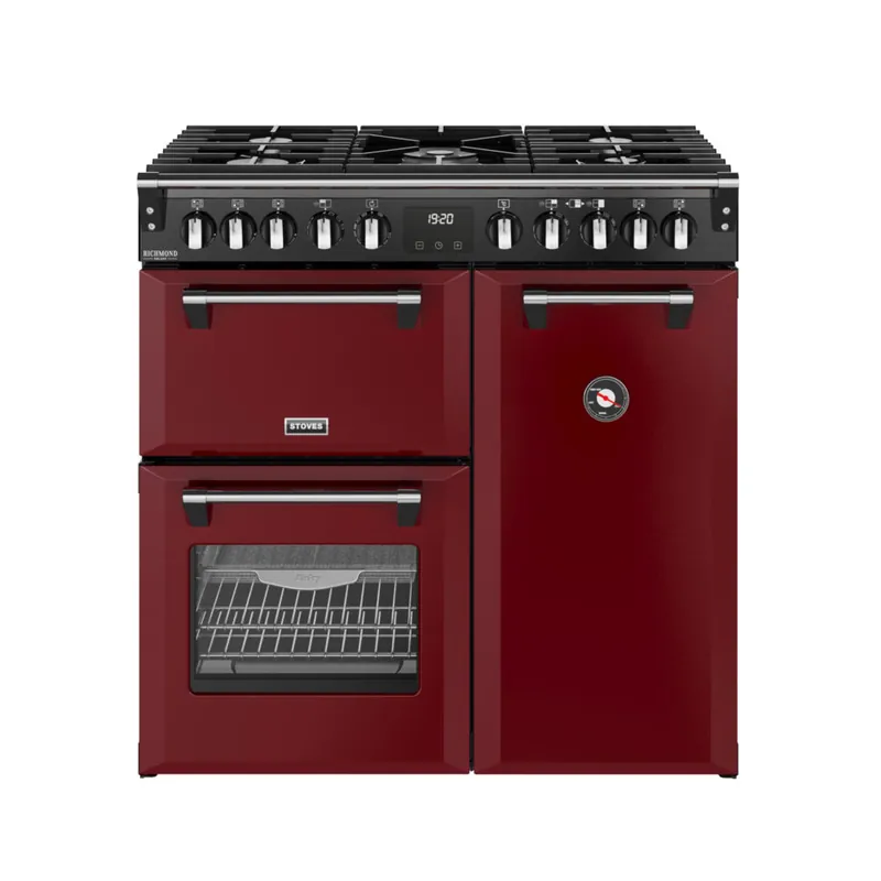 Stoves Richmond DX 90 DF Garnet Red gasfornuis Finale Uitverkoop