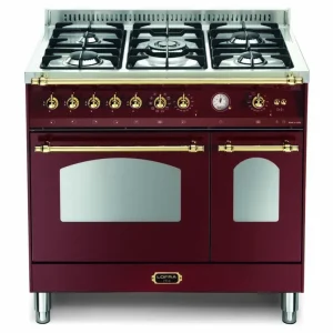 Gereduceerde Prijs Lofra Dolcevita 2-oven rood messing gasfornuis