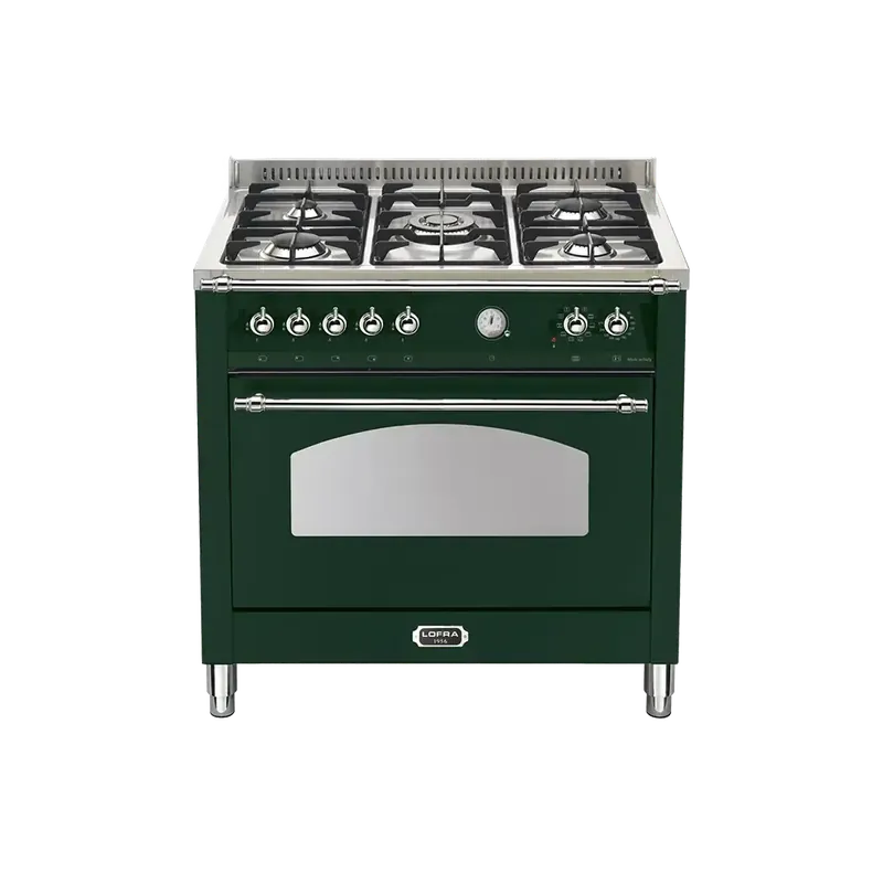 Superprijs Lofra Dolcevita 1-oven groen chroom gasfornuis
