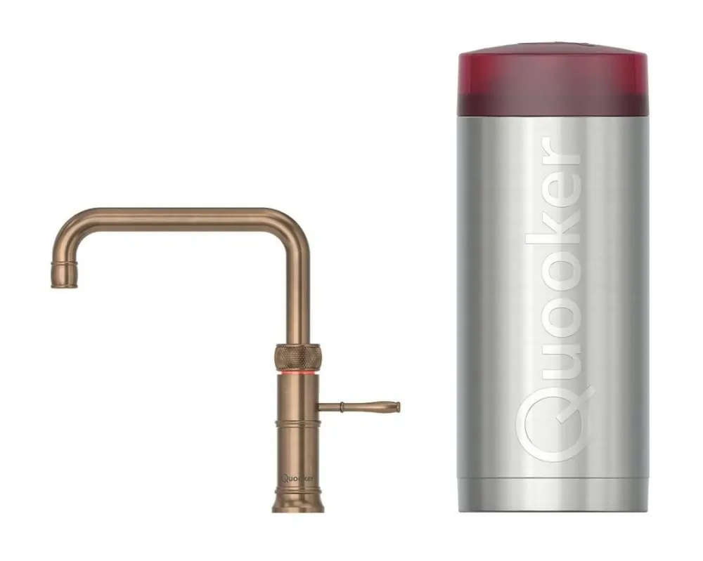 Quooker Combi+ Fusion Classic Square Messing Patina Populair