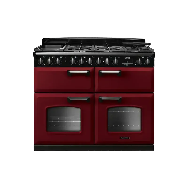 Seizoensaanbieding Falcon Classic Deluxe 110 Bordeaux Chroom gasfornuis sudderoven 2026