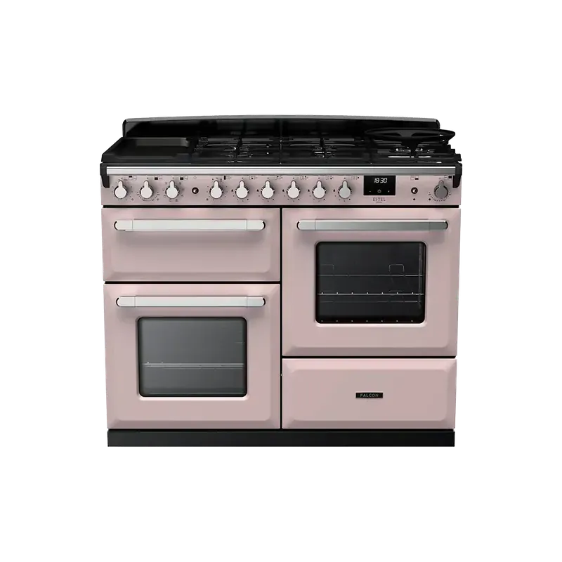 Falcon Estel Deluxe 110 Pale Pink Chroom gasfornuis rijslade Laatste Kans
