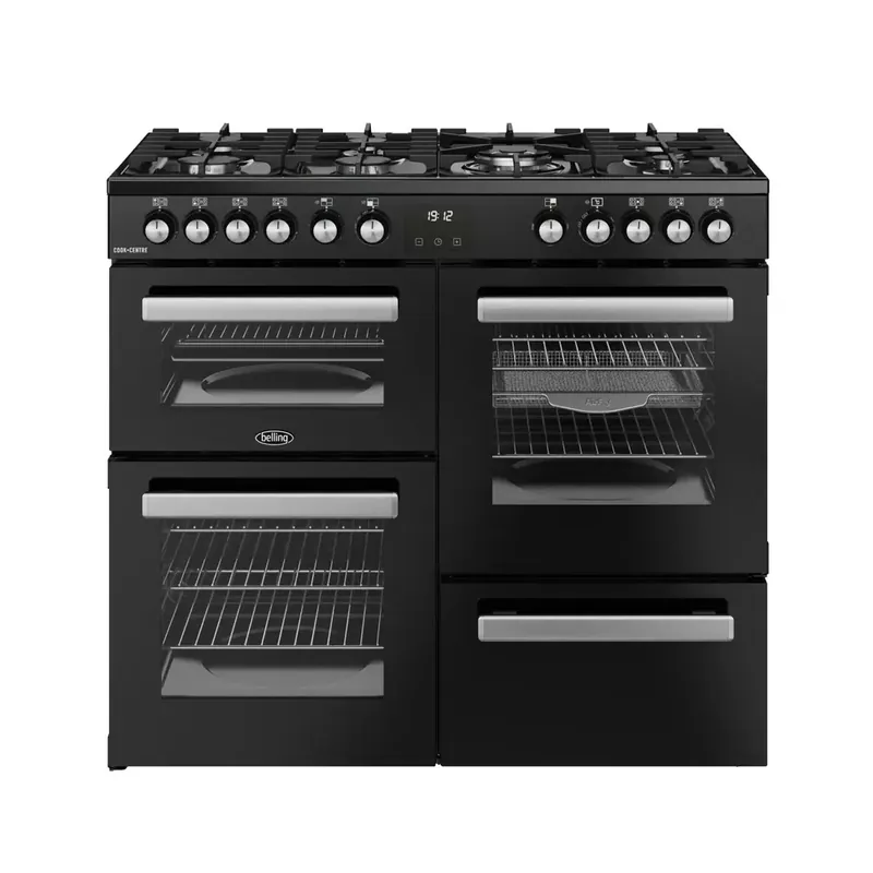 Belling Cookcentre 100 DF Zwart gasfornuis Premium