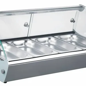 Warmhoudvitrine 4x 1/3 GN - 800W - 840x395x270(h)mm Veilige Betaling