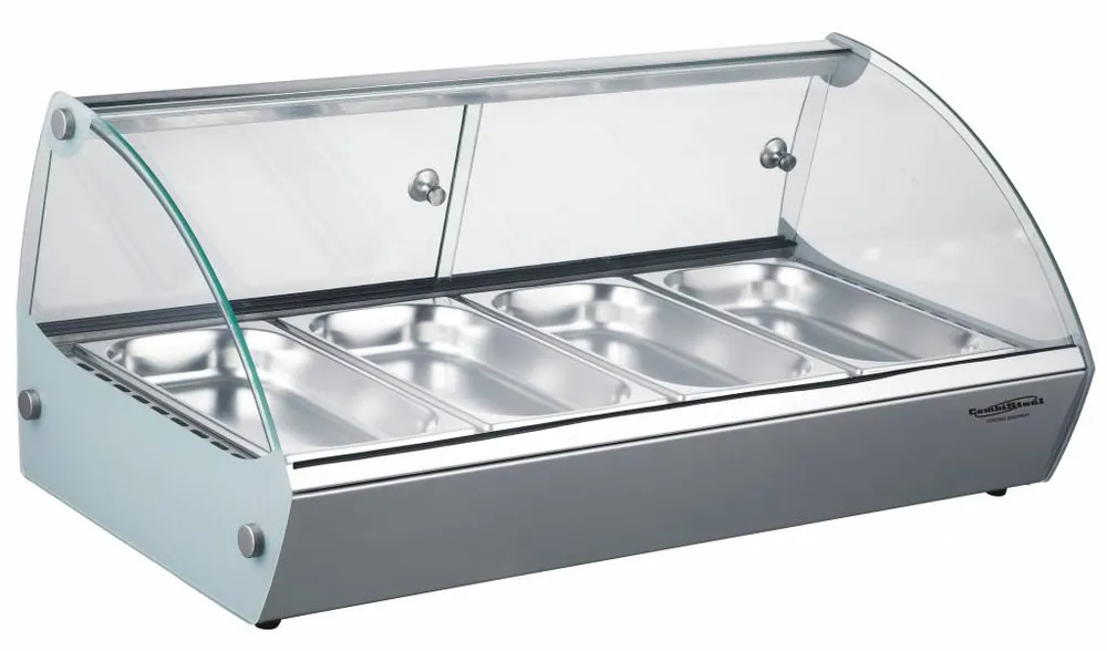 Warmhoudvitrine 4x 1/3 GN - 800W - 840x395x270(h)mm Veilige Betaling