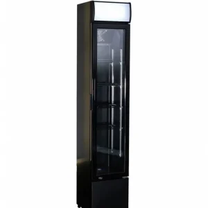 Gecertificeerd Display Koelkast Zwart - Glazen Deur - 105 Liter - Smal Model - 360x422x(H)1880mm