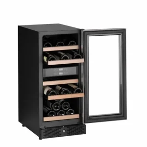 Beste Prijs Wijnkoelkast Zwart - 27-32 Flessen - 88 Liter - met LED Verlichting - 380x655x(H)860mm