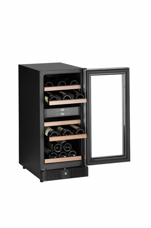 Beste Prijs Wijnkoelkast Zwart - 27-32 Flessen - 88 Liter - met LED Verlichting - 380x655x(H)860mm