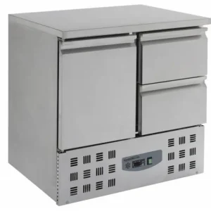 Koelwerkbank - RVS - 90x70x(h)87cm - 1 deur - 2 lades Gecertificeerd