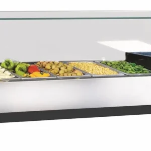 Opzet koelvitrine 6x 1/3GN - roestvrij staal - 1550x390x(h)460mm Beperkt Aanbod