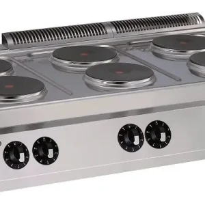 elektrisch fornuis - 6 branders - 400V - 6x 2,6kW - 1200x700x(h)250mm Dagaanbieding