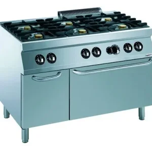 Fornuis Gas 6 Pits met Gas oven - 6 x 5,5kw - 1200x700x(h)900mm Korting