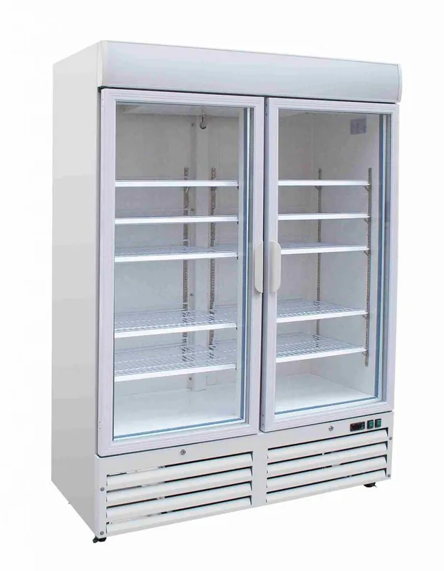 Laatste Versie Vriezer 2 glazen deuren - 920 liter - 1370x720x(h)1990mm - LED - Wit