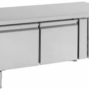 Laagmodel Koelwerkbank - RVS - 2 Deurs - 136x70x(h)65cm Seizoensaanbieding