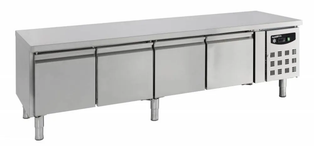 Alleen Vandaag Laagmodel Koelwerkbank - RVS - 4 deurs - 223x70x(h)65cm