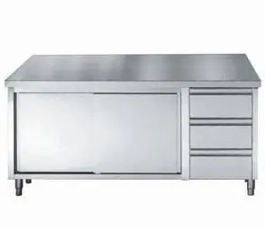 Meest Verkocht Werktafel RVS + Schuifdeuren + 3 Laden 1/1 GN 1600(b)x700(d)x850(h)mm