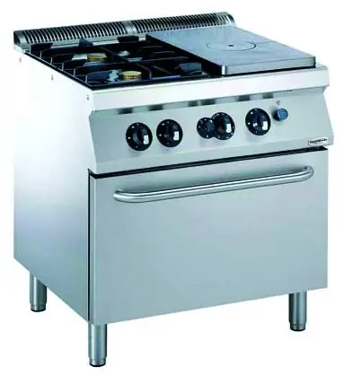 Gasfornuis met massief blad - Gasoven -2x5,5kW - 800x700x(h)850mm Bestseller