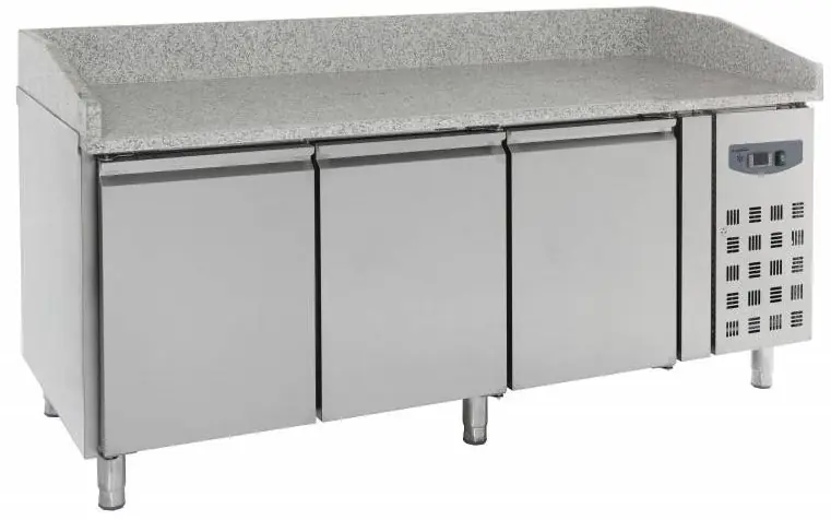 Direct Verzonden Pizzawerkbank - RVS - 3 deurs - 202x80x(h)100cm