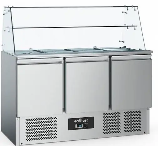 Beste Prijs Saladette 3 Deurs - Glasopstand - 1365x700x850(h)mm