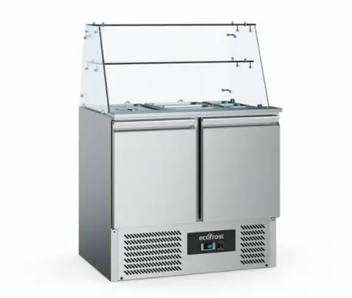 Seizoensaanbieding Saladette 2 Deurs - Glasopstand - 900x700x850(h)mm