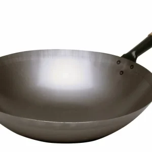 Stalen wokpan - 360mm - Ronde bodem Korting