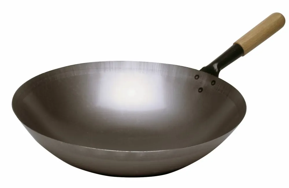 Stalen wokpan - 360mm - Ronde bodem Korting