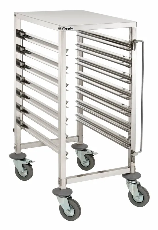 Beperkt Aanbod Regaalwagen RVS voor 7x GN 1/1 bakken DELUXE 390(b)x555(d)x1010(h)mm