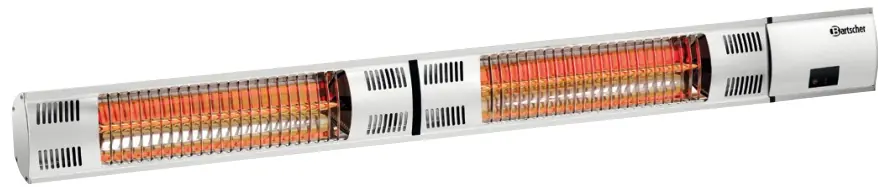 Elektr. Infrarood Straalkachel - Wandmontage - 2 Verwarmingsbuizen - Afstandsbediening - 1050x200x(H)100mm Aanbieding