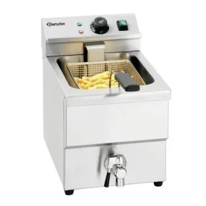 Friteuse met Aftapkraan - 8 Liter - 3,25kW - 290x550x(H)410mm Bestel Nu
