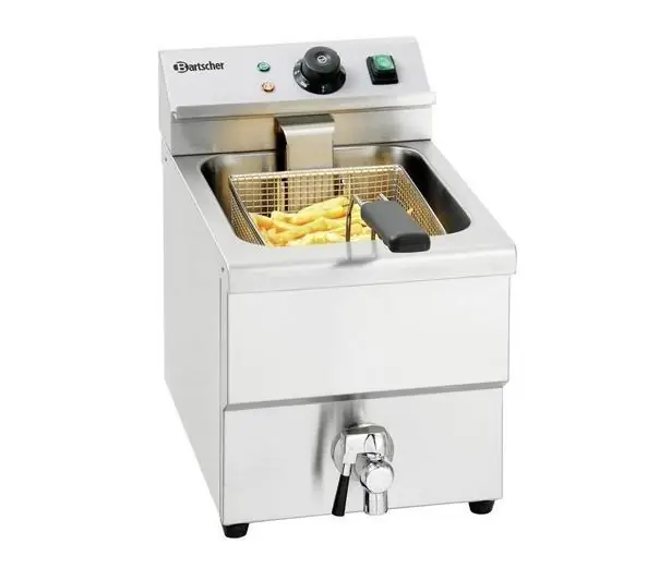 Friteuse met Aftapkraan - 8 Liter - 3,25kW - 290x550x(H)410mm Bestel Nu