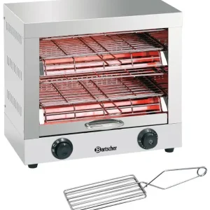 Toaster/ Kwarts gratineeroven, dubbel met tijdklokschakelaar - 44x26x(H)40cm -3000W Gecertificeerd