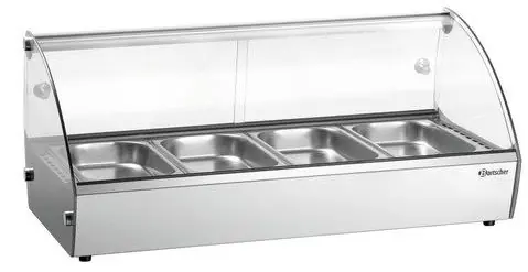 Verwarmde Opzetvitrine Glas - 4x GN1/3 Bakken Incl. - 500W - 420x775x335(h)mm Favoriet