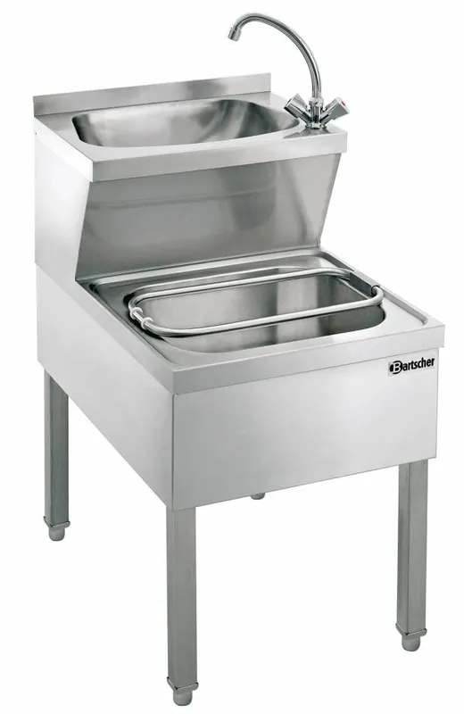 Goedkoop RVS Handwasbak Gecombineerd - Uitstort Gootsteen - 510x700x(H)850 mm