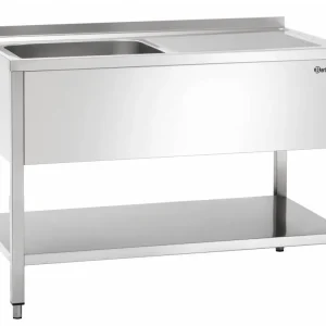 Fabrieksprijs Spoeltafel - 1 Spoelbak - 1200x700x850-900(h) - Afdruipvlak Rechts - ZEER LUXE Scotch-Brite Gepolijst