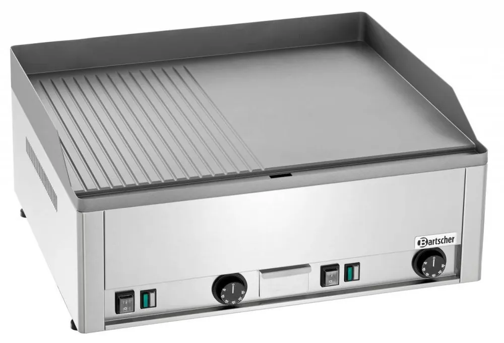 Betaalbaar Elektrische grillplaat, geribbeld/glad, 650x480mm