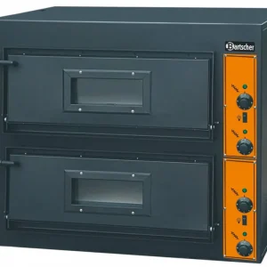 Pizza Oven Dubbel Elektrisch - 2 x 4 Pizza's Ø30cm - 380V - 8,4kW - 890x860x(H)760mm Bestel Nu