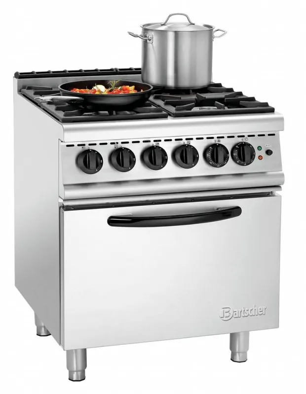 gasfornuis - elektrische oven - 4 pits - 750x700x(h)850-910mm Merkproduct