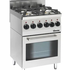 Lage Kosten Gasfornuis 4 Pits + Elektrische Oven + Grill - Serie 600 - 230V - 600x600x(H)900mm