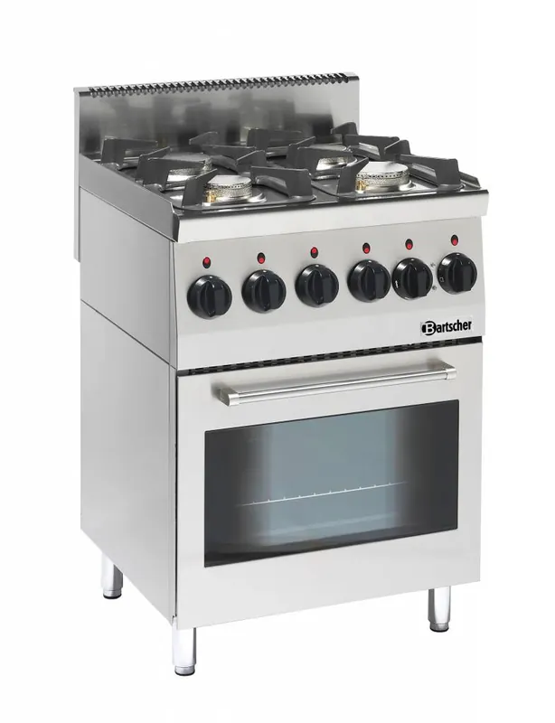 Lage Kosten Gasfornuis 4 Pits + Elektrische Oven + Grill - Serie 600 - 230V - 600x600x(H)900mm