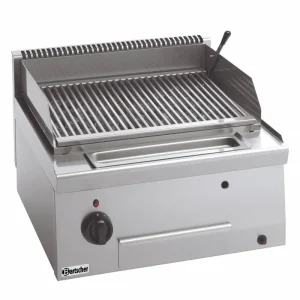 Seizoensaanbieding Lavasteengrill Gas RVS - Tafelmodel - met Verstelbaar Grill Rooster - 60x60x(h)29cm - 7.3KW